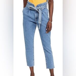 DL1961 NWT Susie Paperbag High-Waist Tapered Jeans in Skylight